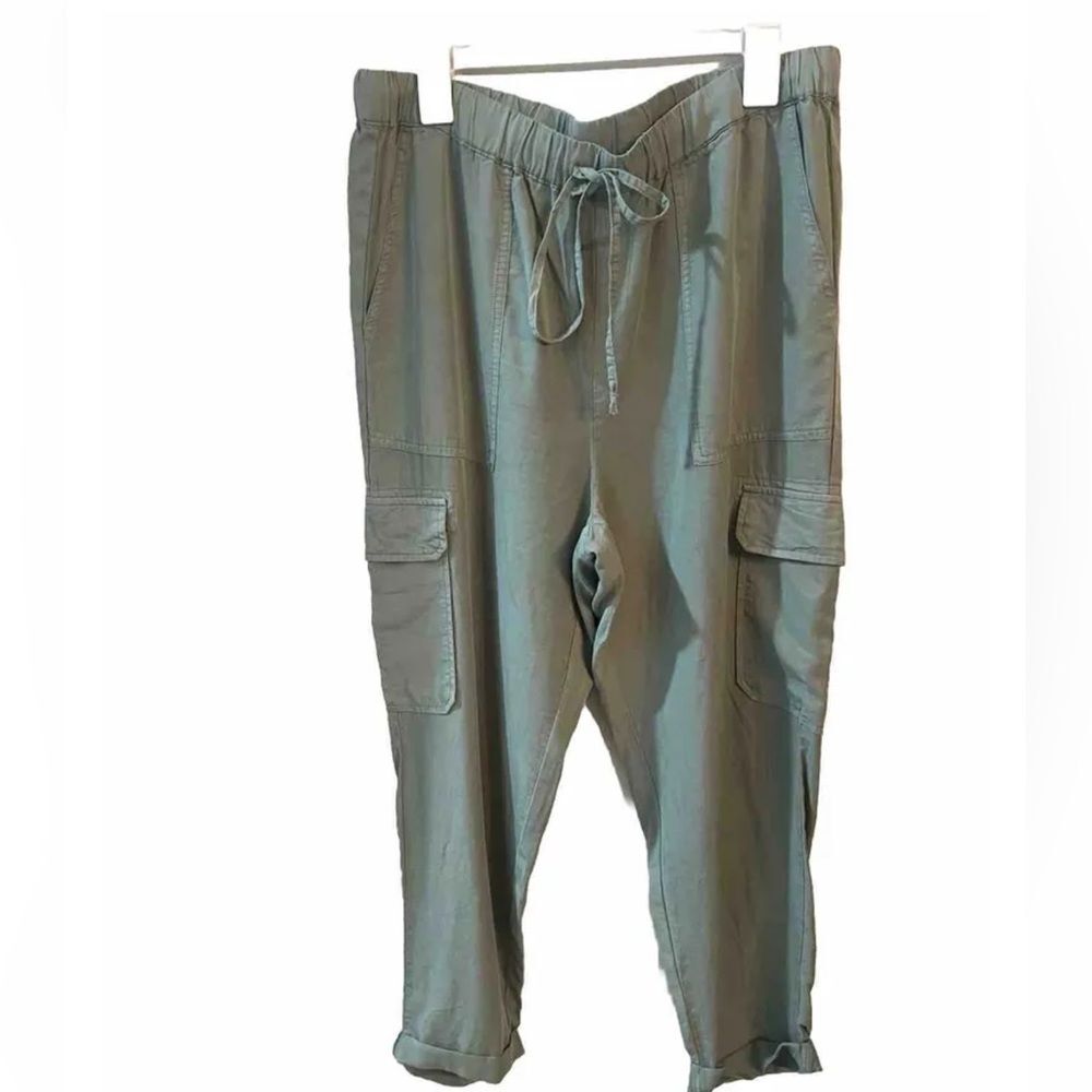 Sack Fifth Avenue Joggers Pants Bohemian Lagenlook Green Women L/G